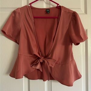 Wild Fable Pink Tie-Front Top, X-Small